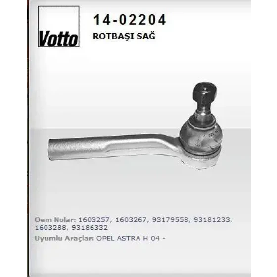 Votto Rot Başı (Sağ) – 14-02204 / OEM 1603257 ürün görseli