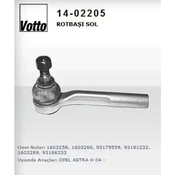 Votto Rot Başı (Sol) – 14-02205 / OEM 1603289 ürün görseli