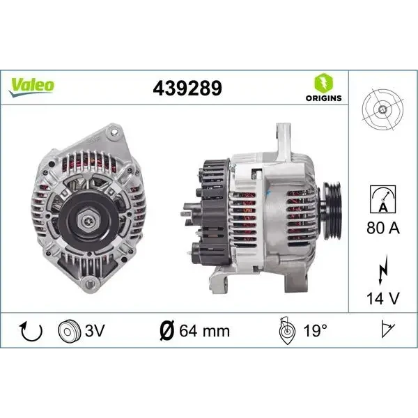 Valeo Şarj Dinamosu – 439289 / OEM 7701499603