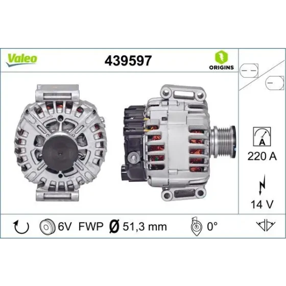 Valeo Şarj Dinamosu – 439597 / OEM A6461540802 ürün görseli