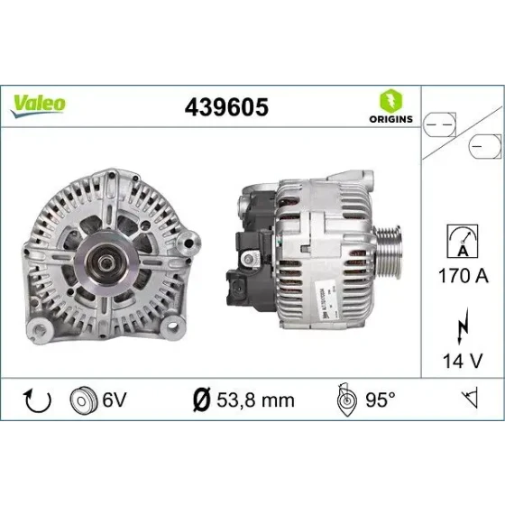 Valeo Şarj Dinamosu – 439605 / OEM 12317801173 ürün görseli