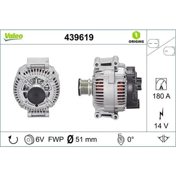Valeo Şarj Dinamosu – 439619 / OEM A6461541102 ürün görseli