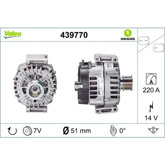 Valeo Şarj Dinamosu – 439770 / OEM A0009067400 ürün görseli
