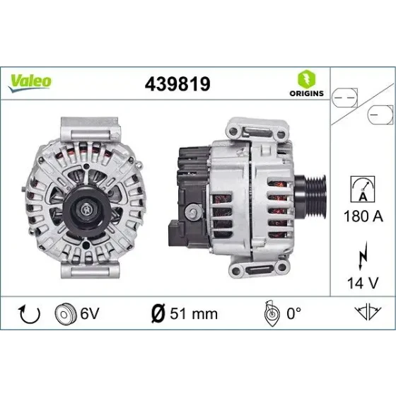 Valeo Şarj Dinamosu – 439819 / OEM A0906780280 ürün görseli