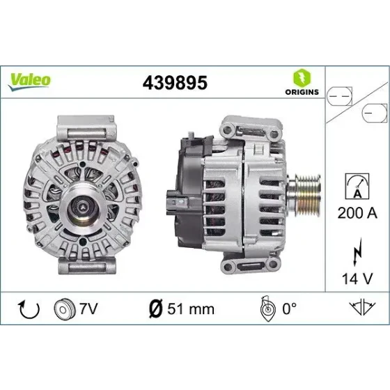 Valeo Şarj Dinamosu – 439895 / OEM A0009062722 ürün görseli
