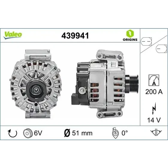 Valeo Şarj Dinamosu – 439941 / OEM A0009068504 ürün görseli