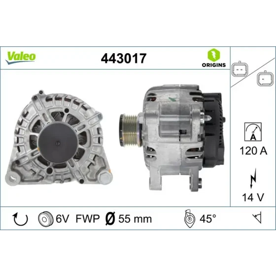 Valeo Şarj Dinamosu – 443017 ürün görseli
