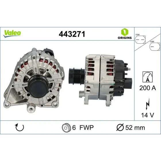Valeo Şarj Dinamosu – 443271 / OEM A0009069305 ürün görseli