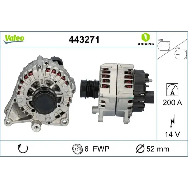 Valeo Şarj Dinamosu – 443271 / OEM A0009069305