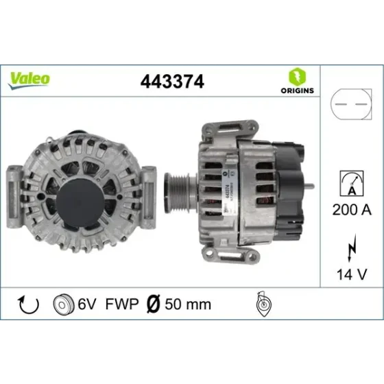 Valeo Şarj Dinamosu – 443374 / OEM A0131541002 ürün görseli