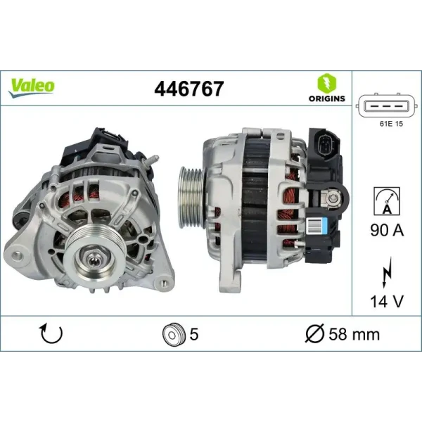 Valeo Şarj Dinamosu – 446767 / OEM 3730004700