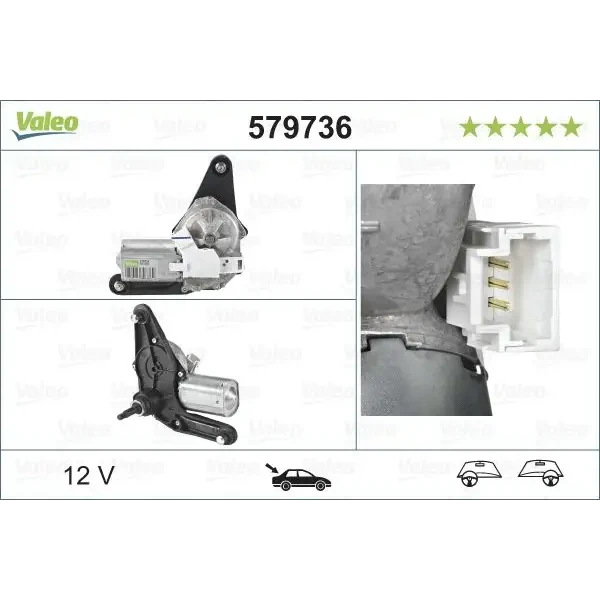 Valeo Silecek Motoru (Arka) – 579736 / OEM 8200071214