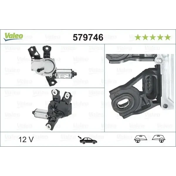 Valeo Silecek Motoru (Arka) – 579746 / OEM 5N0955711A