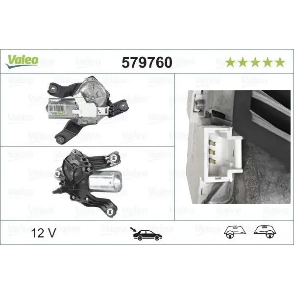Valeo Silecek Motoru (Arka) – 579760 / OEM 6001548990