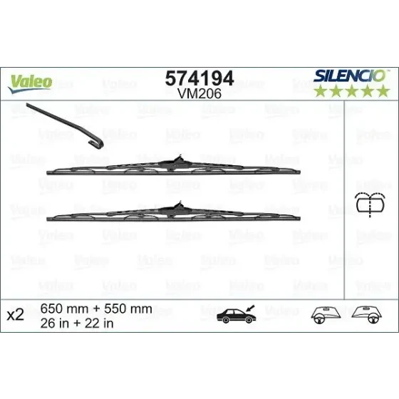 Valeo Silecek Süpürgesi (Takım) – 574194 / OEM A6388201145 ürün görseli