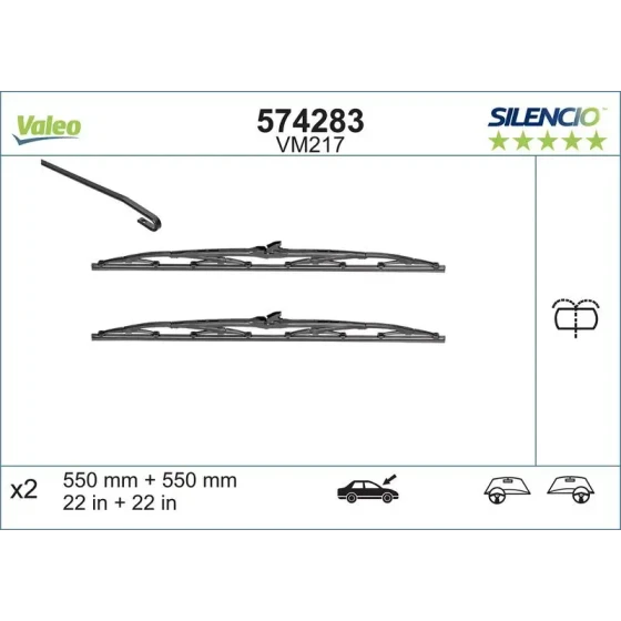 Valeo Silecek Süpürgesi (Takım) – 574285 / OEM 6423L5 ürün görseli