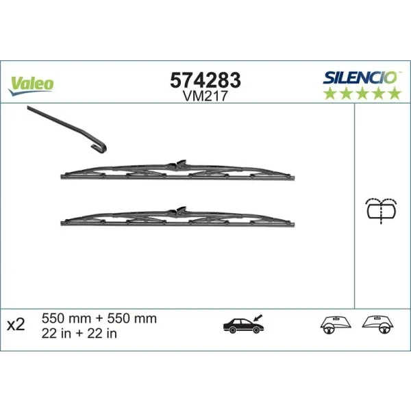 Valeo Silecek Süpürgesi (Takım) – 574285 / OEM 6423L5