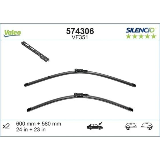 Valeo Silecek Süpürgesi (Takım) – 574306 ürün görseli