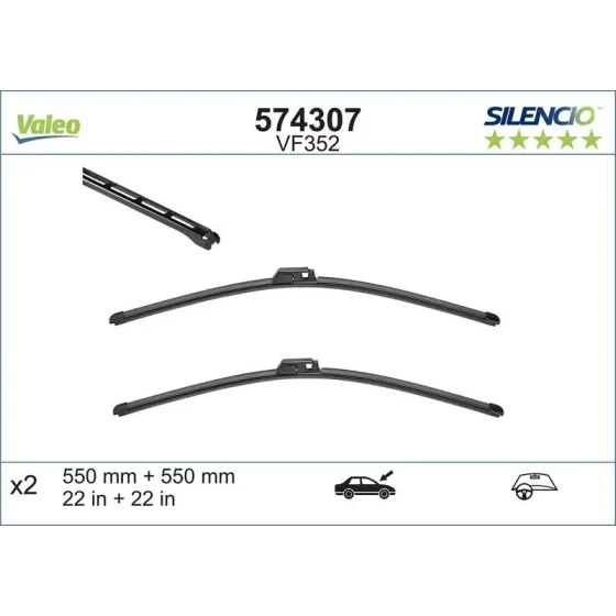 Valeo Silecek Süpürgesi (Takım) – 574307 / OEM A2038202545 ürün görseli
