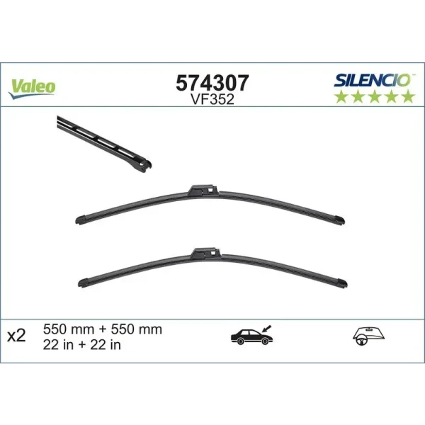 Valeo Silecek Süpürgesi (Takım) – 574307 / OEM A2038202545