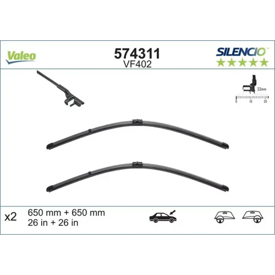 Valeo Silecek Süpürgesi (Takım) – 574311 ürün görseli