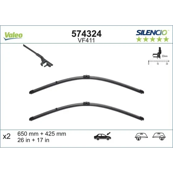 Valeo Silecek Süpürgesi (Takım) – 574324 ürün görseli