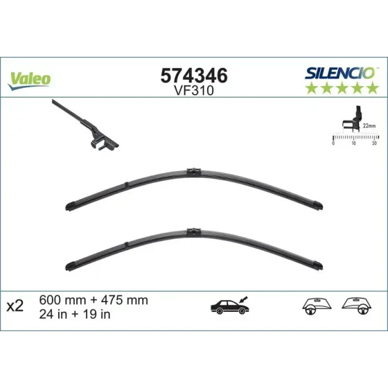 Valeo Silecek Süpürgesi (Takım) – 574346 ürün görseli