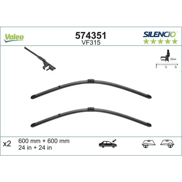 Valeo Silecek Süpürgesi (Takım) – 574351 / OEM 7H6955425