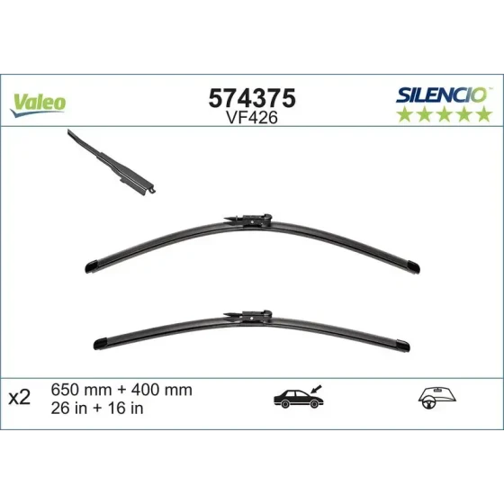 Valeo Silecek Süpürgesi (Takım) – 574375 / OEM 93189190 ürün görseli