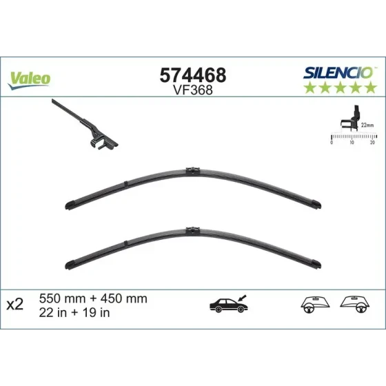 Valeo Silecek Süpürgesi (Takım) – 574468 / OEM A2048201345 ürün görseli