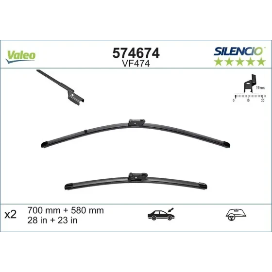 Valeo Silecek Süpürgesi (Takım) – 574674 / OEM 1272032 ürün görseli