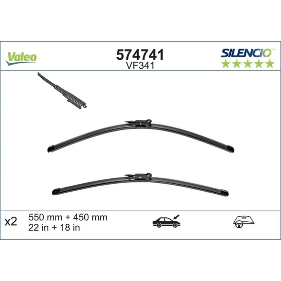 Valeo Silecek Süpürgesi (Takım) – 574741 / OEM 61615A43583 ürün görseli