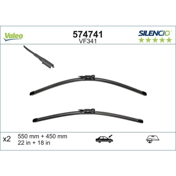 Valeo Silecek Süpürgesi (Takım) – 574741 / OEM 61615A43583