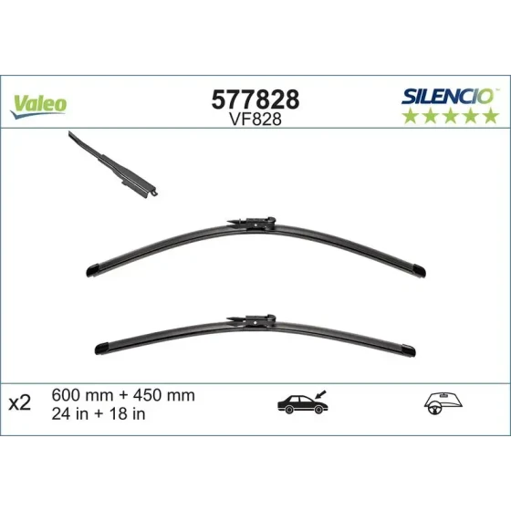 Valeo Silecek Süpürgesi (Takım) – 577828 / OEM 61615A43587 ürün görseli