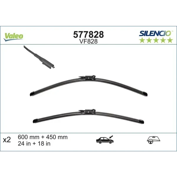 Valeo Silecek Süpürgesi (Takım) – 577828 / OEM 61615A43587