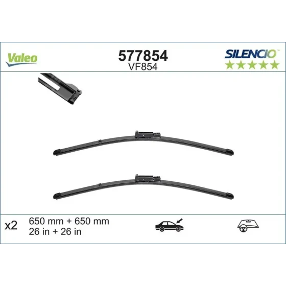 Valeo Silecek Süpürgesi (Takım) – 577854 / OEM 5P0998002A ürün görseli