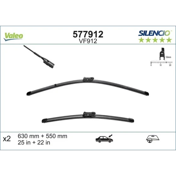 Valeo Silecek Süpürgesi (Takım) – 577912 / OEM 5NB998002 ürün görseli
