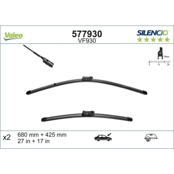 Valeo Silecek Süpürgesi (Takım) – 577930