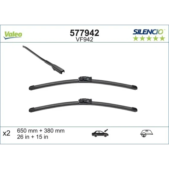 Valeo Silecek Süpürgesi (Takım) – 577942 / OEM 288907630R ürün görseli