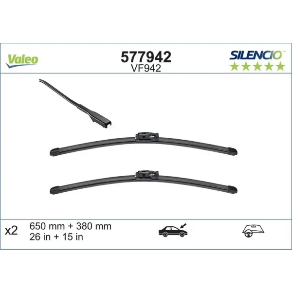 Valeo Silecek Süpürgesi (Takım) – 577942 / OEM 288907630R