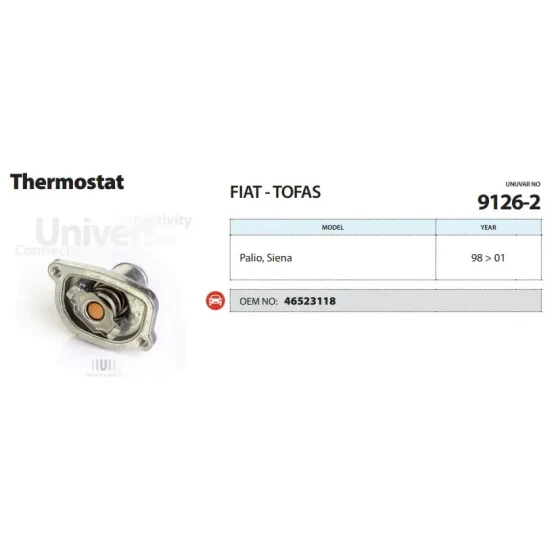 Ünüvar Termostat – 9126-2 / OEM 46523118 ürün görseli