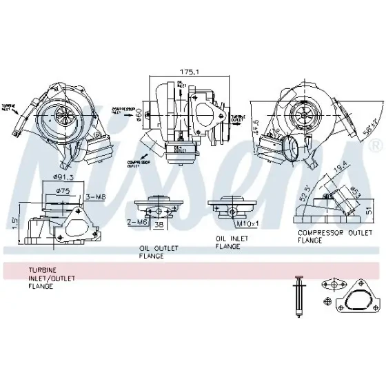 Nissens Turbo (Komple) – 93105 / OEM A6110960799 ürün görseli