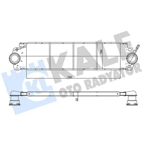 KALE Turbo Radyatörü – 343100 / OEM 7H0145804A ürün görseli