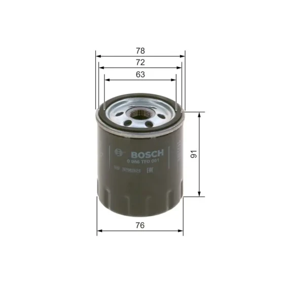 Bosch Yağ Filtresi – 0986TF0051 / OEM 71754569 ürün görseli