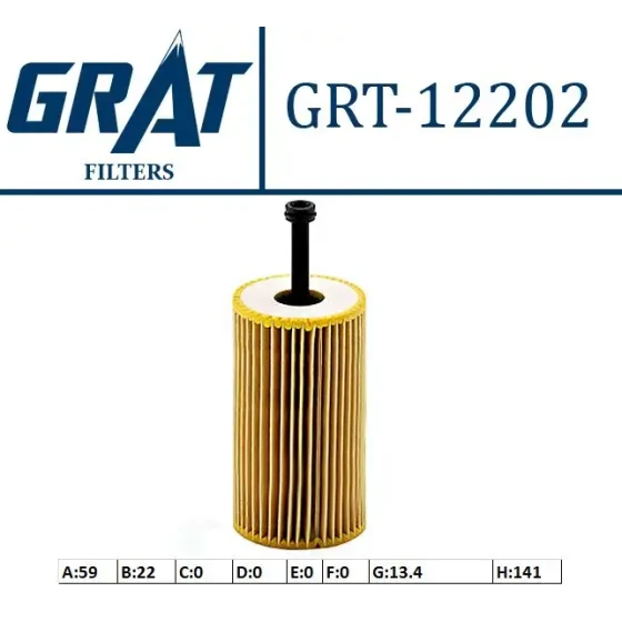 GRAT Yağ Filtresi – 12202 / OEM 1109R6 ürün görseli