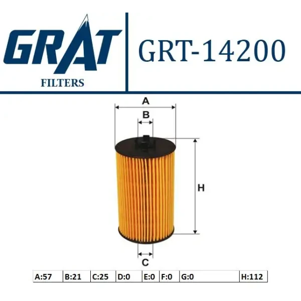GRAT Yağ Filtresi – 14200 / OEM 5650359