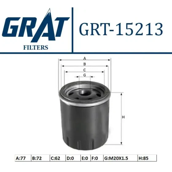 GRAT Yağ Filtresi – 15213 / OEM 03L115561A ürün görseli