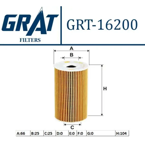 GRAT Yağ Filtresi – 16200 / OEM 263202A500 ürün görseli