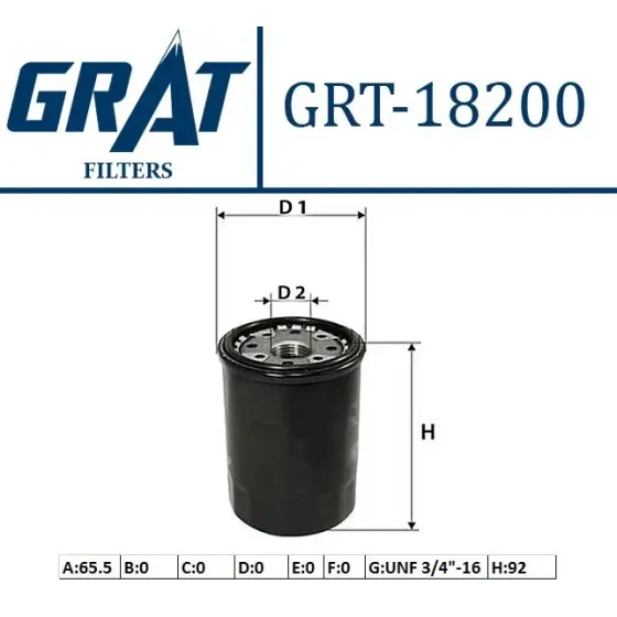 GRAT Yağ Filtresi – 18200 / OEM 9091503001 ürün görseli