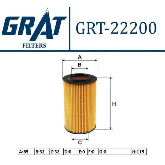 GRAT Yağ Filtresi – 22200 / OEM A1121840025 ürün görseli